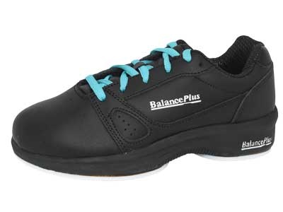 BalancePlus 400 series curling shoe with optional teal shoelaces