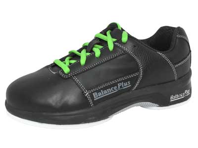 BalancePlus 500 series curling shoe with optional neon green shoelaces