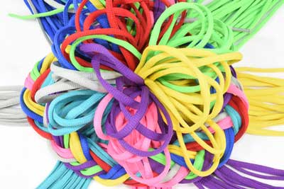 colourful shoelaces for BalancePlus 400, 500, 700 series curling shoes