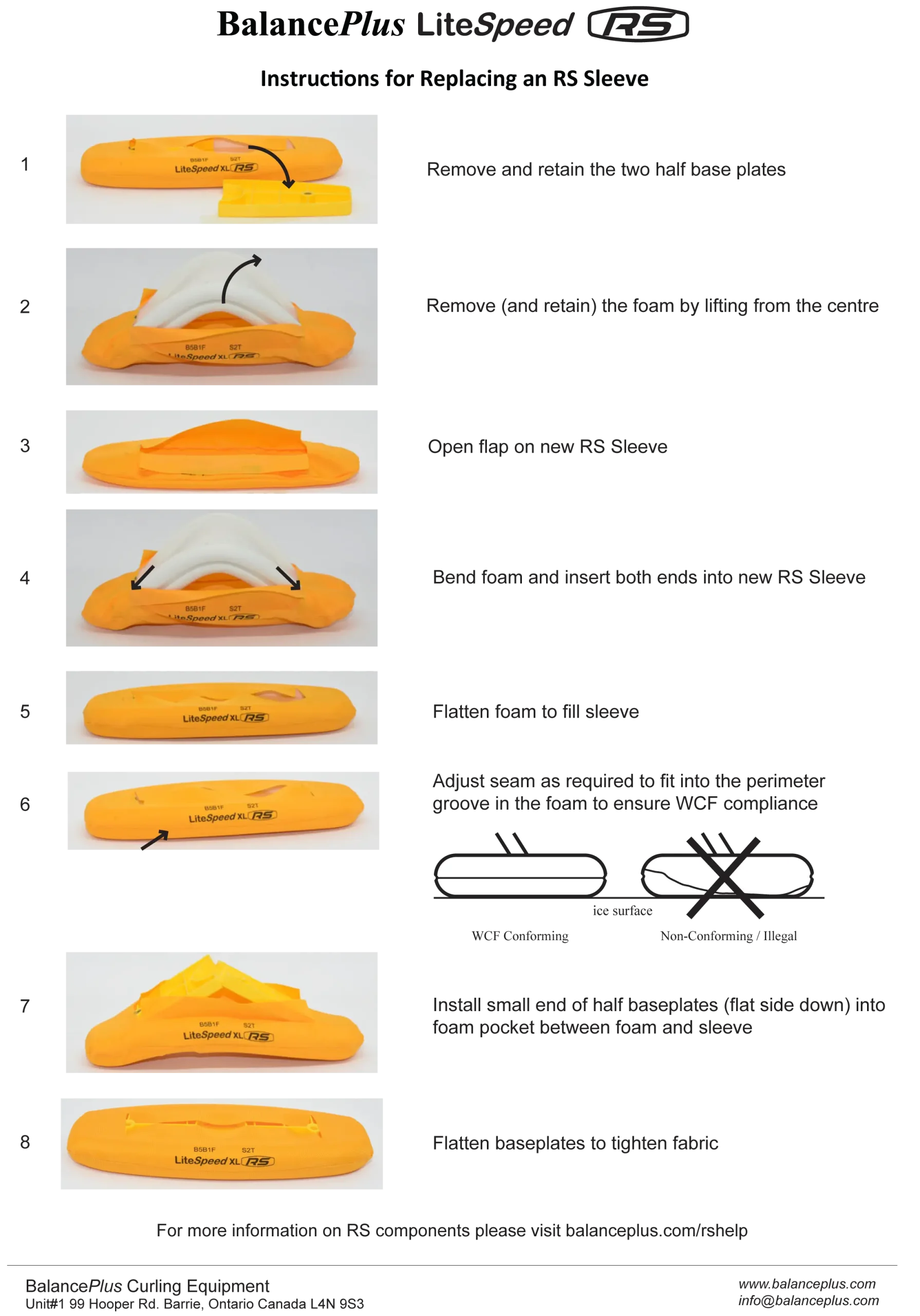 flow diagram procedure for replacing an RS curling broom sleeve